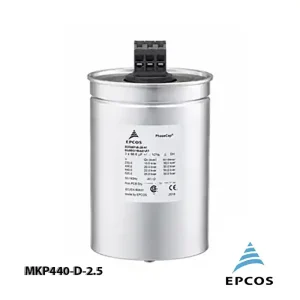 خازن 2.5 کیلووار رزینی 440 ولت EPCOS کد MKP440-D-2.5