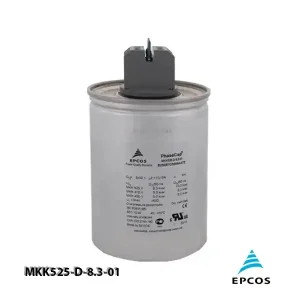 خازن 8.3 کیلووار گازی 525 ولت EPCOS کد MKK525-D-8.3-01